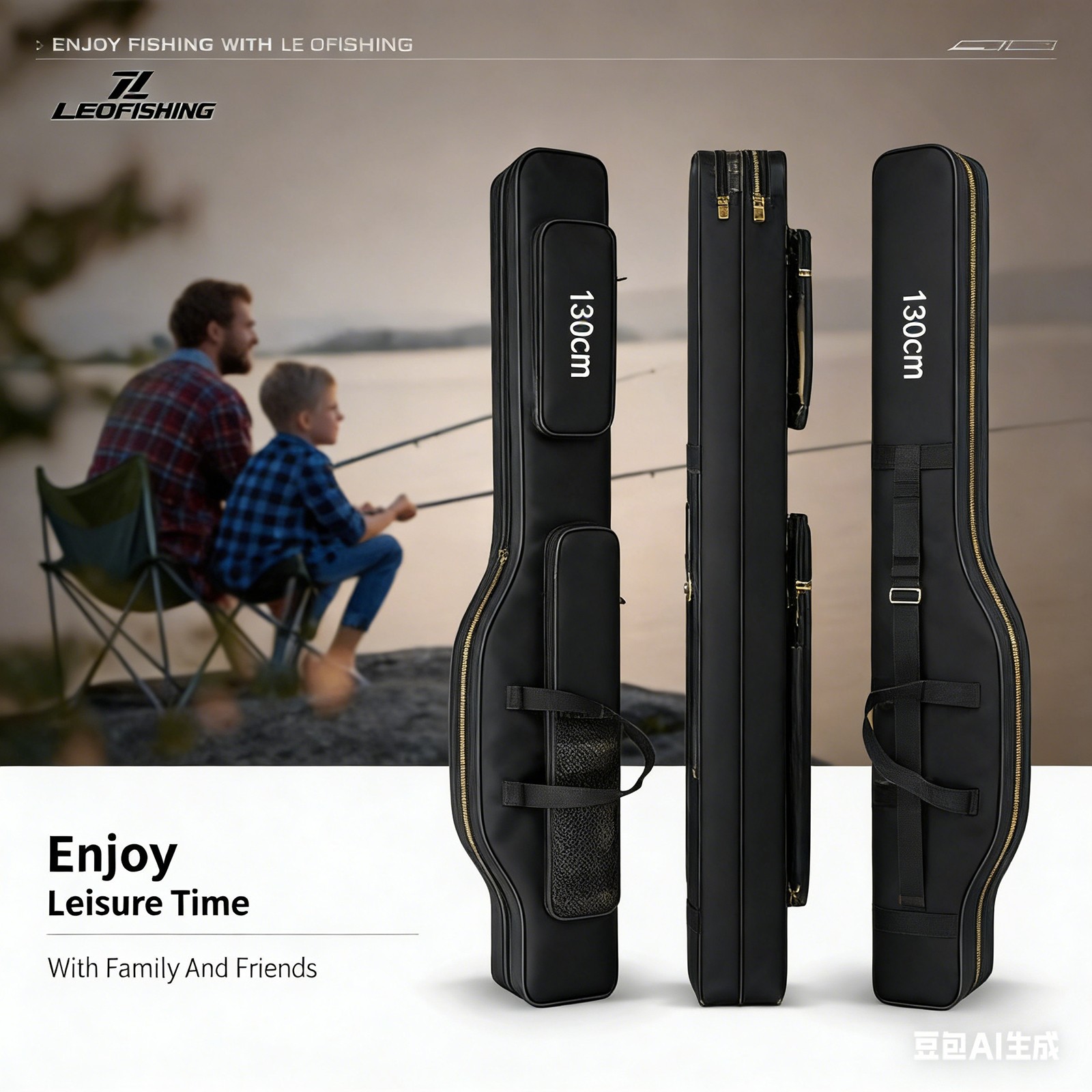 Fishing Rod Case - 3 Layers Fishing Pole Bag Portable Carry Storage Case 130cm