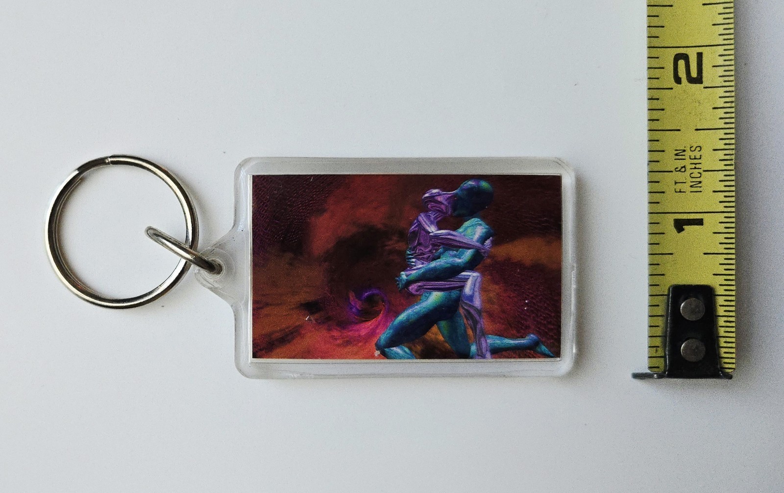 VINTAGE 1992 THE LAWNMOWER MAN MOVIE PROMO HOLOGRAM KEYCHAIN STEPHEN KING HORROR