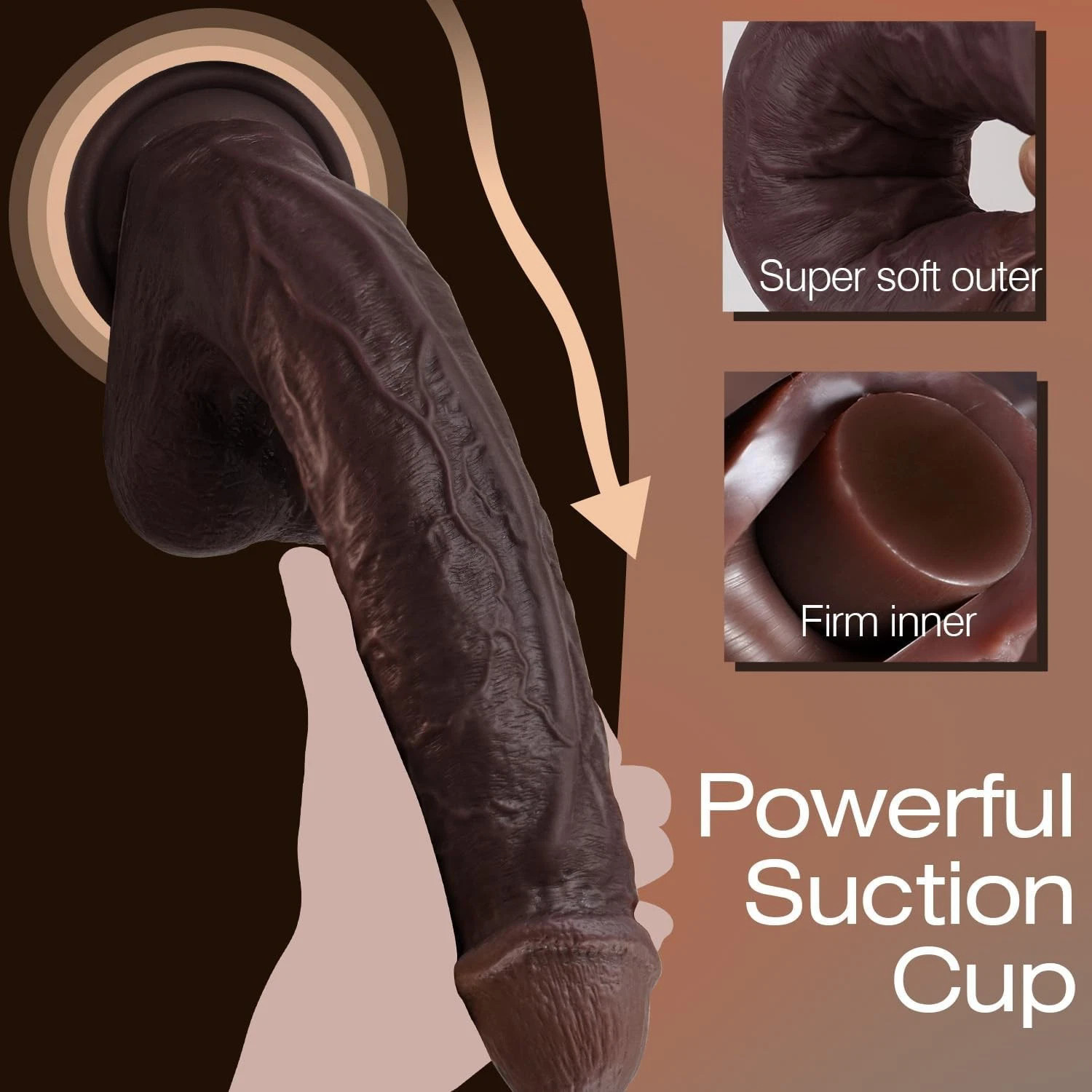 Realistic Dildo Black Skin Like Big Dong Super Huge Thick Penis Sex Toys Woman