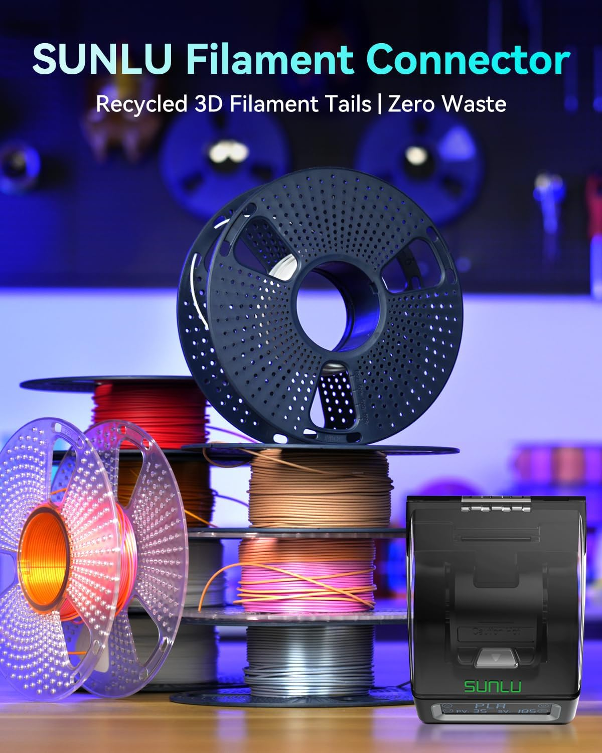 SUNLU FC01 Filament Connector for 1.75mm PLA/PETG/ABS Filaments With 400pcs PTFE