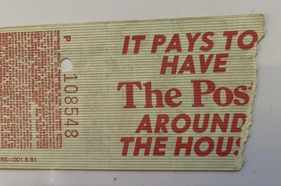 OZZY OSBOURNE 1982 CONCERT TICKET STUB*RANDY RHOADS*2/12/82*CINCINNATTI**RARE**