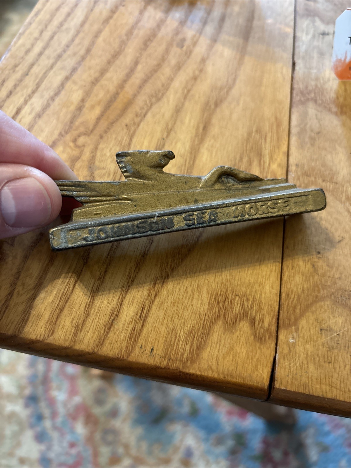 RARE Vintage Johnson Boat Sea Horse Motor Cast Iron Advertising 4” Paperweight