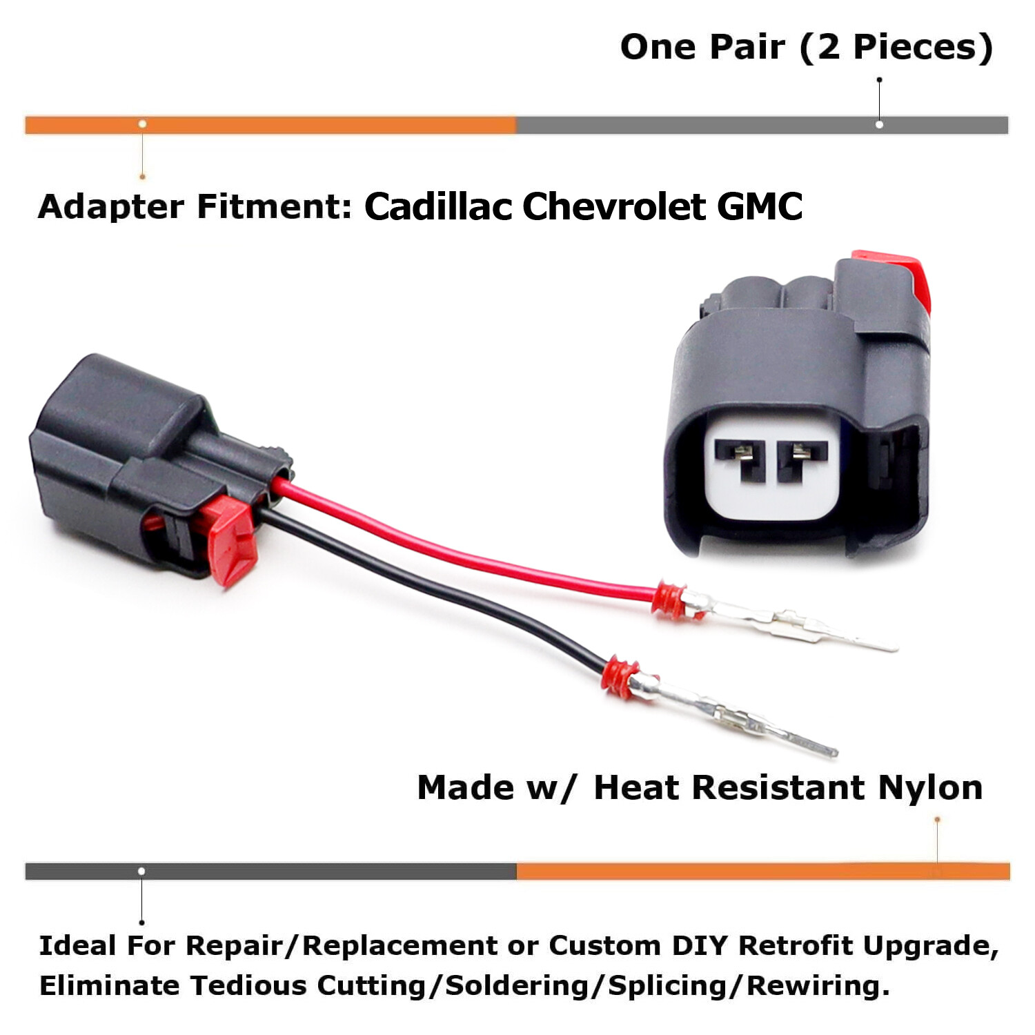 (2) OE-Spec Side Marker Light Power Cord Wire Harness For Chevrolet Cadillac GMC