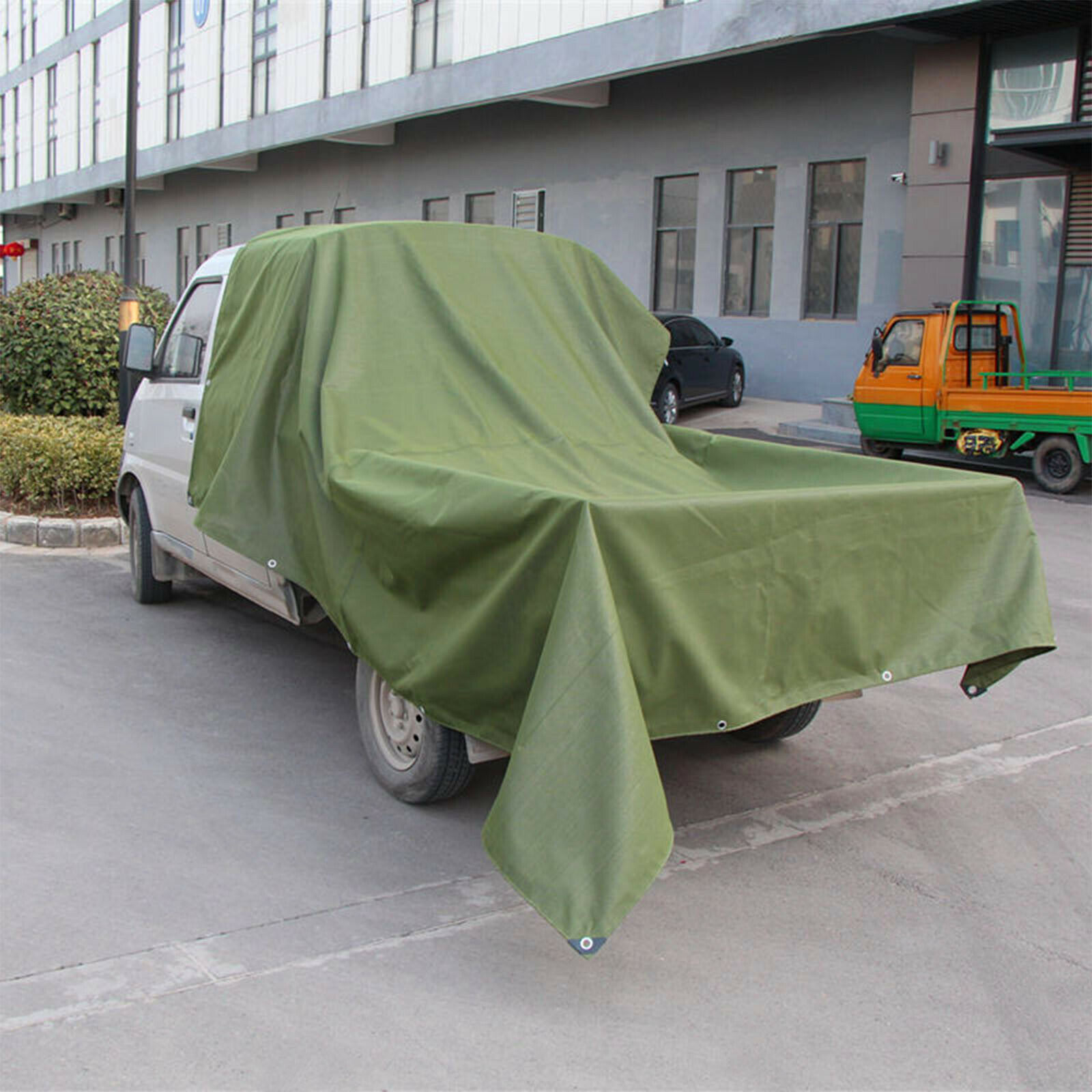 16 Oz Waterproof Heavy Duty Canvas Tarp Camping Garden Tarpaulin Cover Tent
