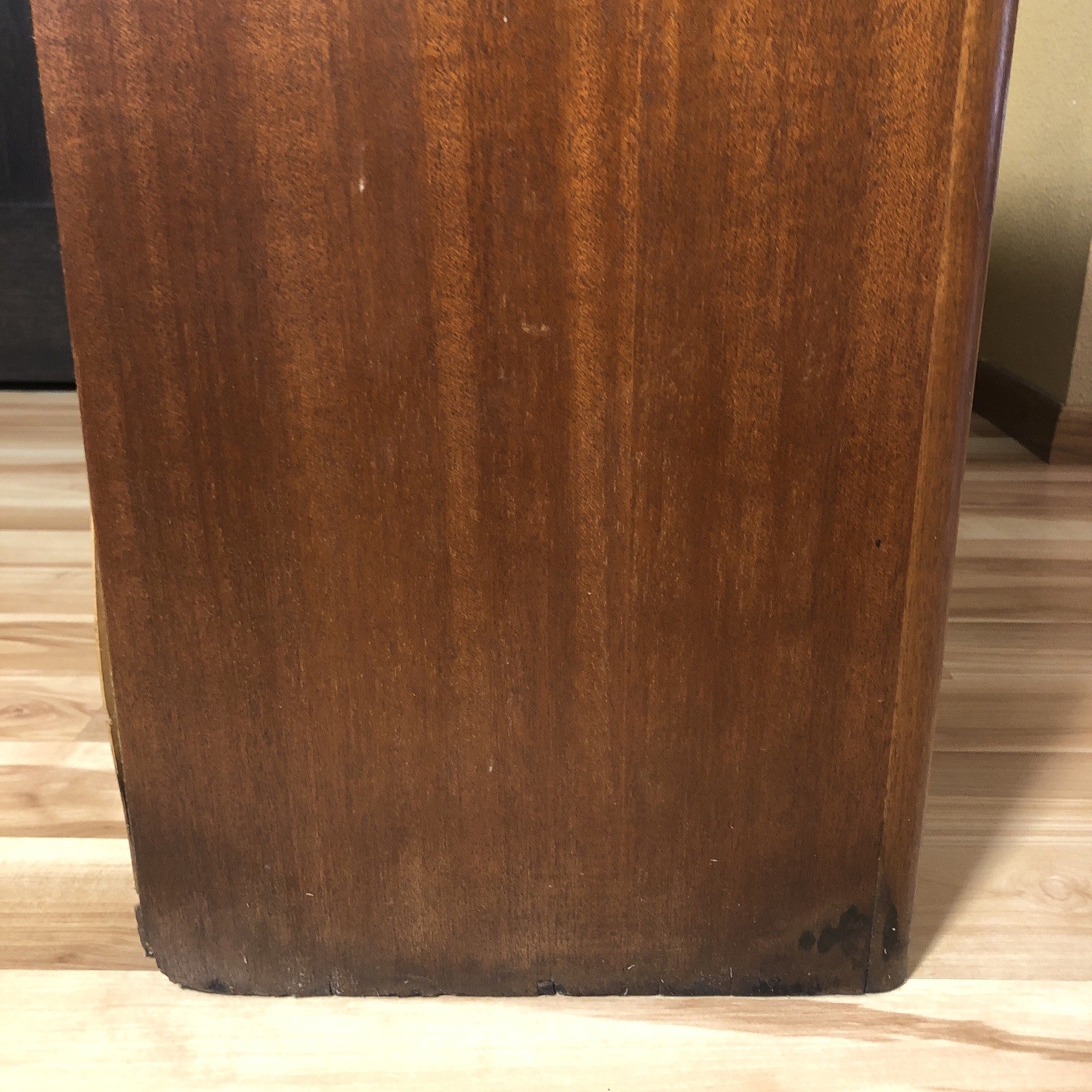 Midcentury Mahogany Wood Encyclopedia Bookcase Bookshelf Rounded Edges VTG MCM