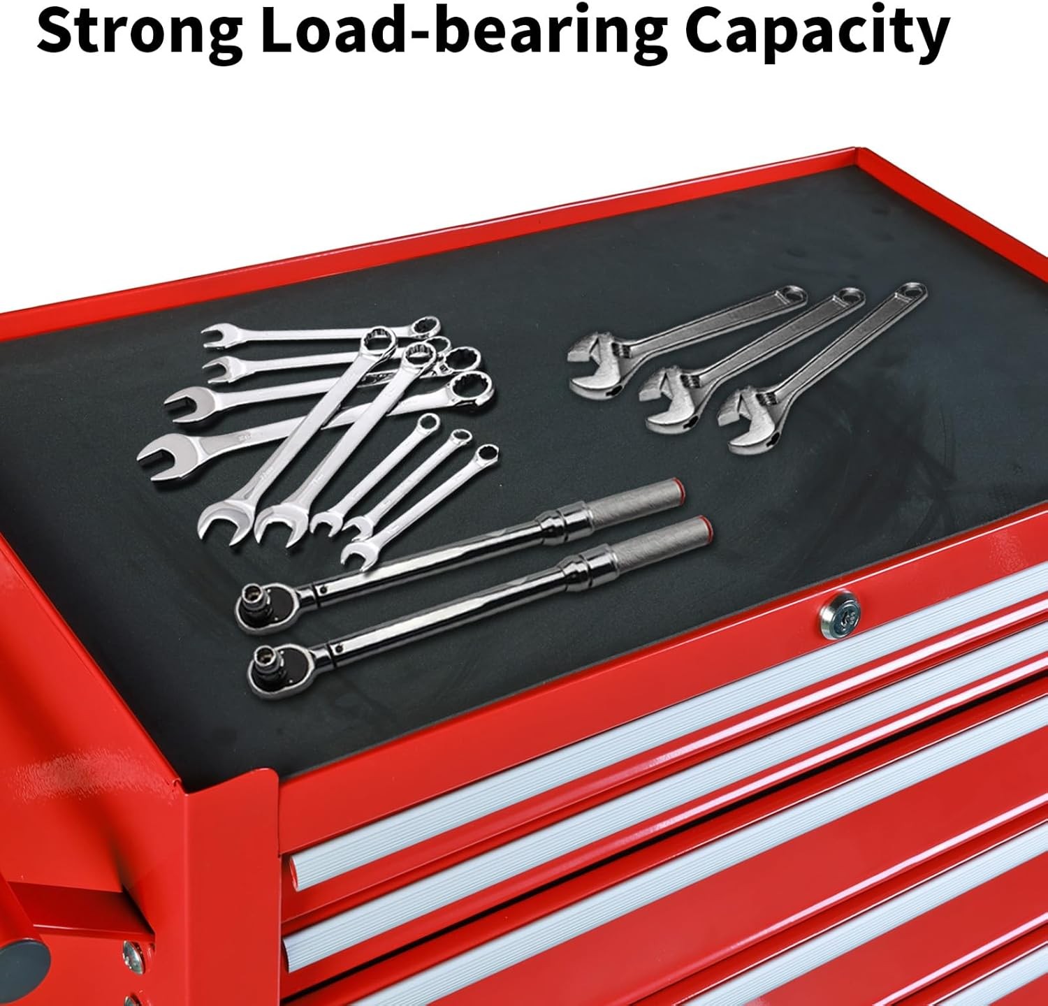 Rolling Tool Chest 7 Drawers, Portable Tool Storage Cabinet with Wheels, Red