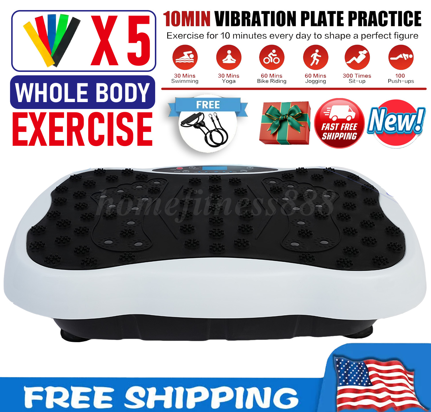 Vibration Platform Plate Whole Body Exercise Fitness Massager Machine Slim NEW