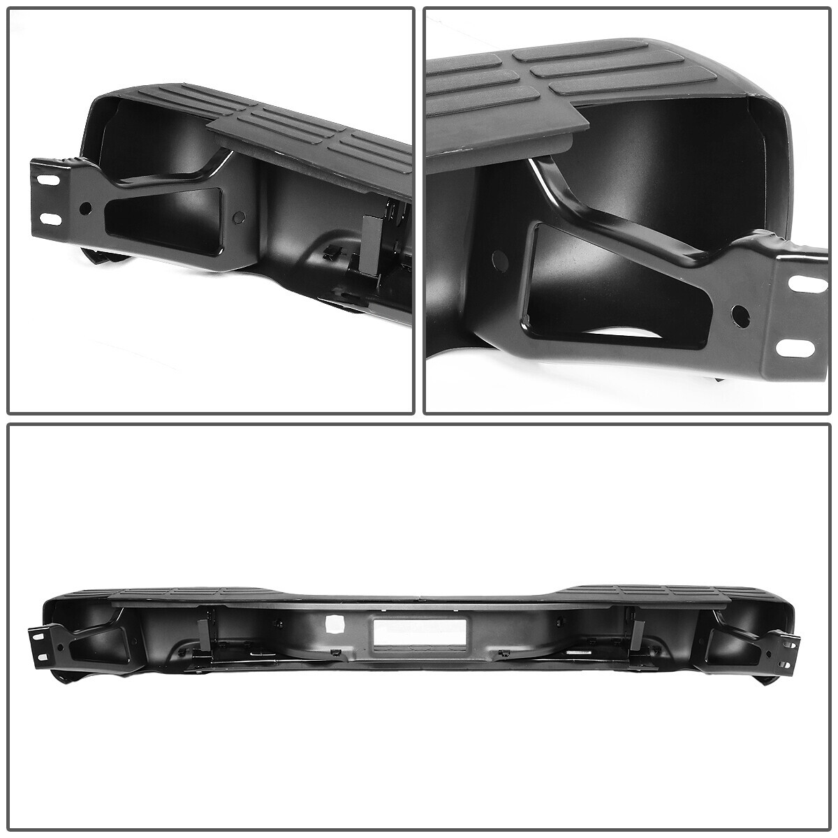 FOR 99-07 CHEVY SILVERADO GMC SIERRA 1500 2500 BLACK REAR STEP BUMPER ASSEMBLY