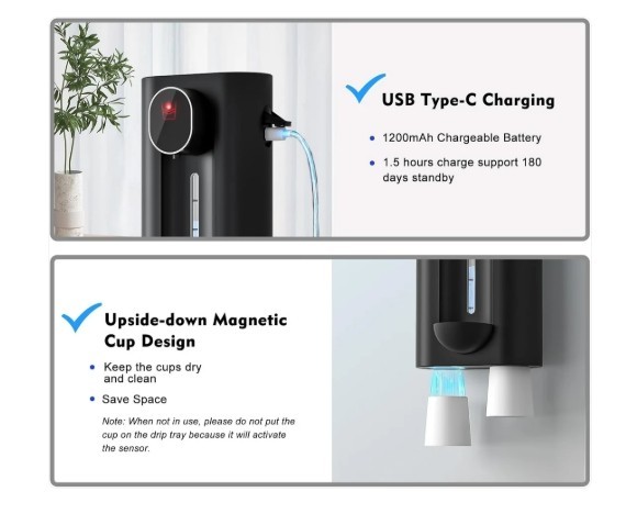 "Automatic Mouthwash Dispenser for Bathroom,18.26Oz Wall Mounted Mouth Wash