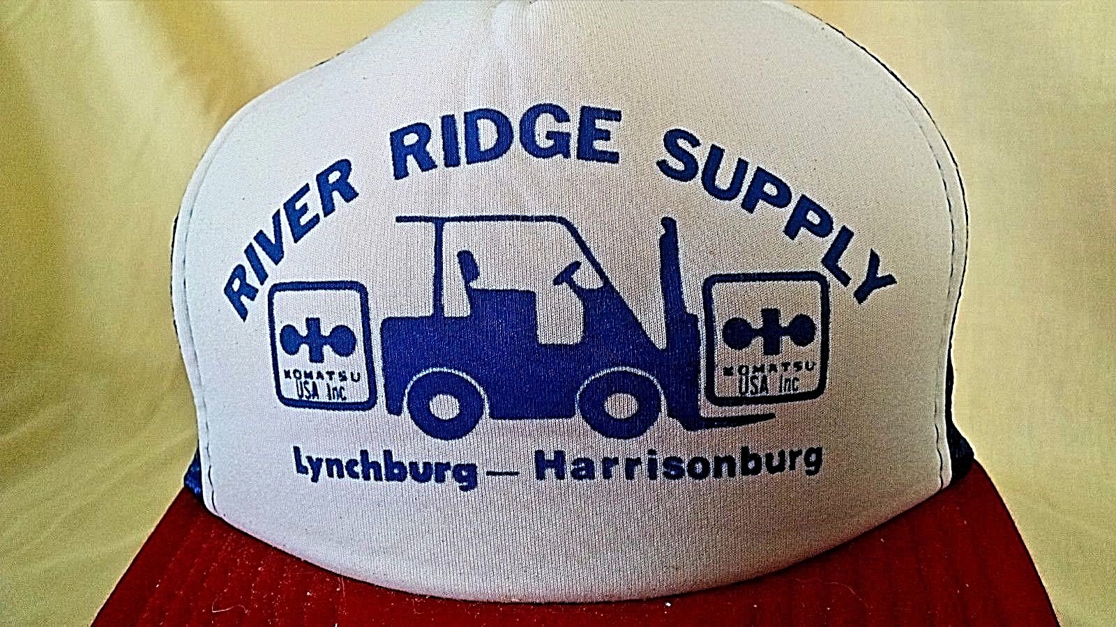 KOMATSU HAT VINTAGE BASEBALL CAP RIVER RIDGE SUPPLY LYNCHBURG HARRISONBURG VA*