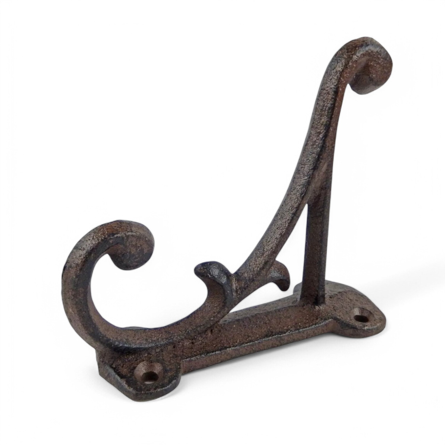 Rustic Cast Iron Double Wall Hook – Antique Vines Scroll Coat Towel Key Hanger