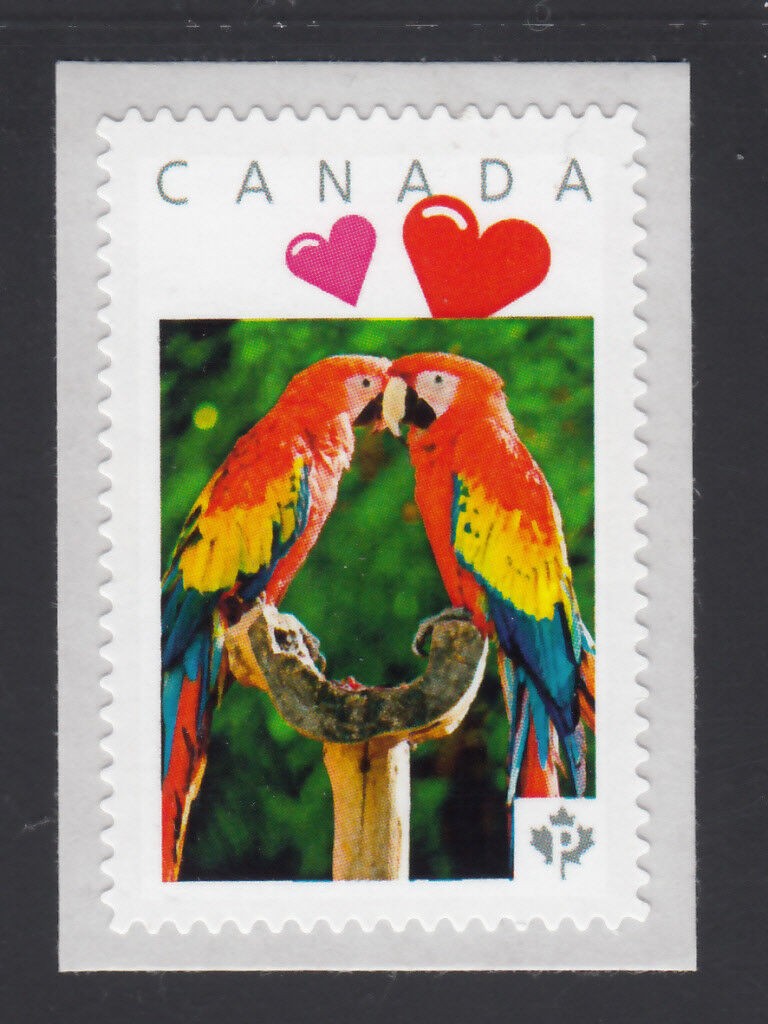 TWO PARROTS * Exotic Birds * Picture Postage stamp MNH Canada 2014 [p6-sn3]