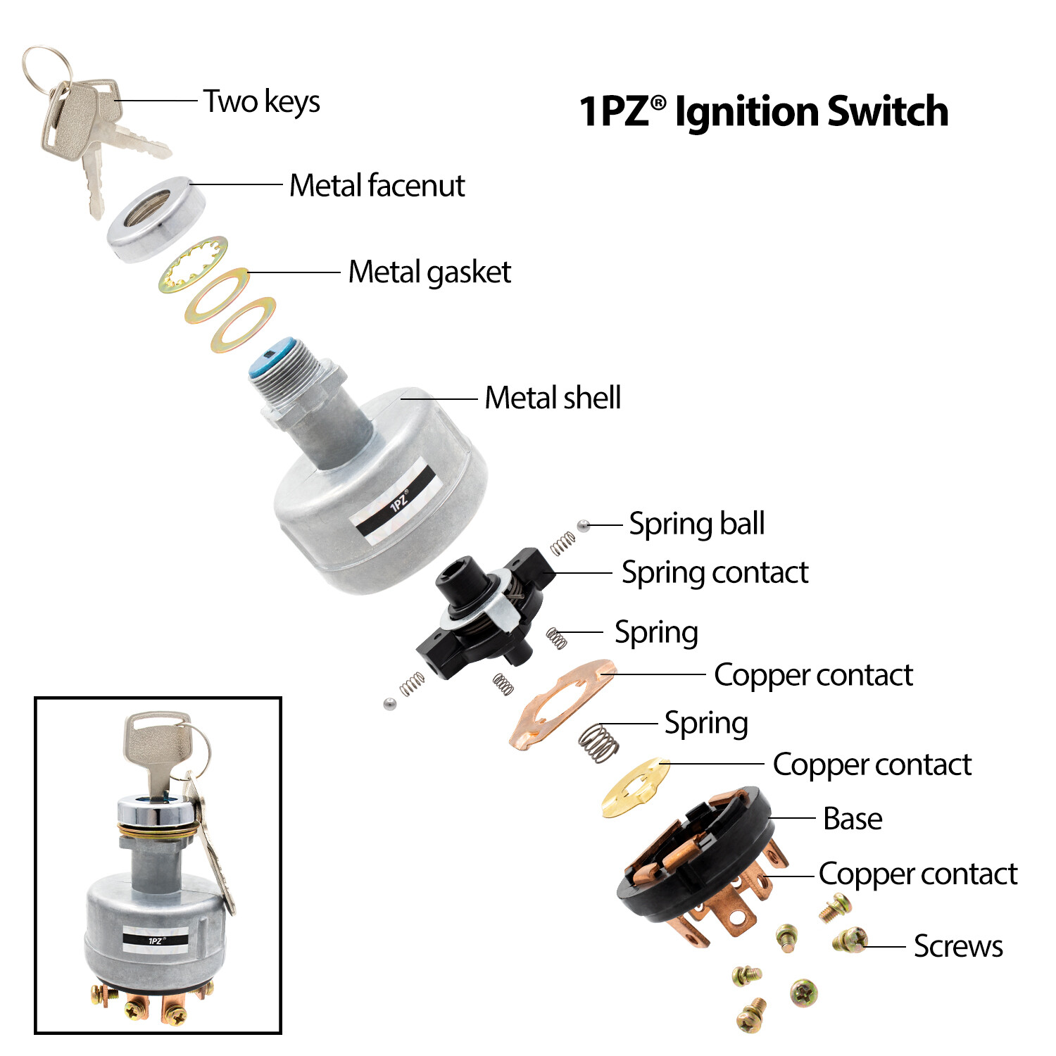 Ignition Starter Key Switch John Deere 650 750 850 950 1050 Yanmar 0808610000