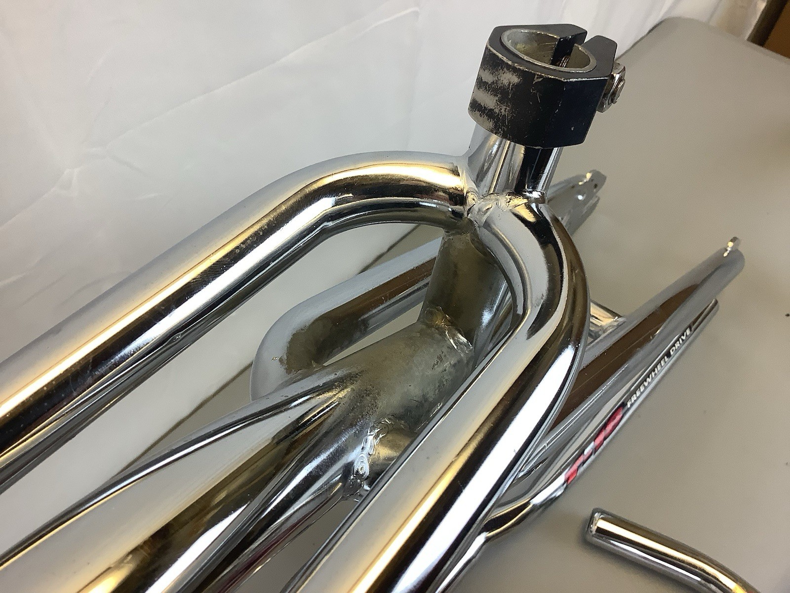 Mid School Freestyle Royce Union T-18 Vertical Chrome Frame Fork Bars