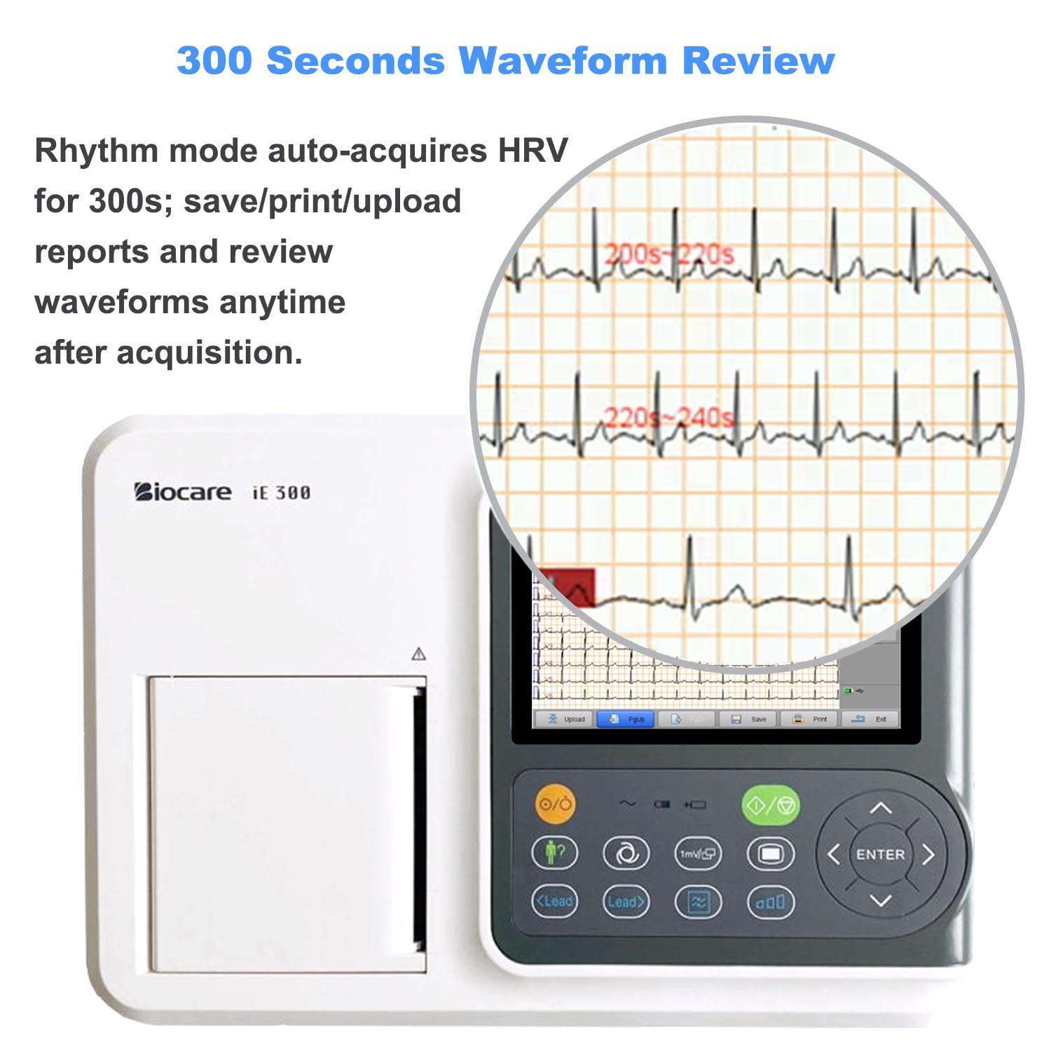 Professional Portable 12-Lead EKG Machine 3-Channel ECG with Analysis & Printer