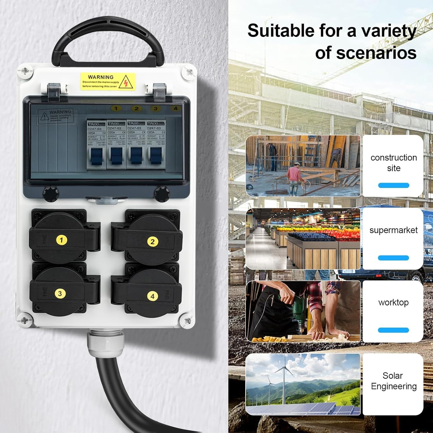 Electrical Outlet Box, Breaker Electrical Box, with IP44 NEMA 5-20 Outlet Box