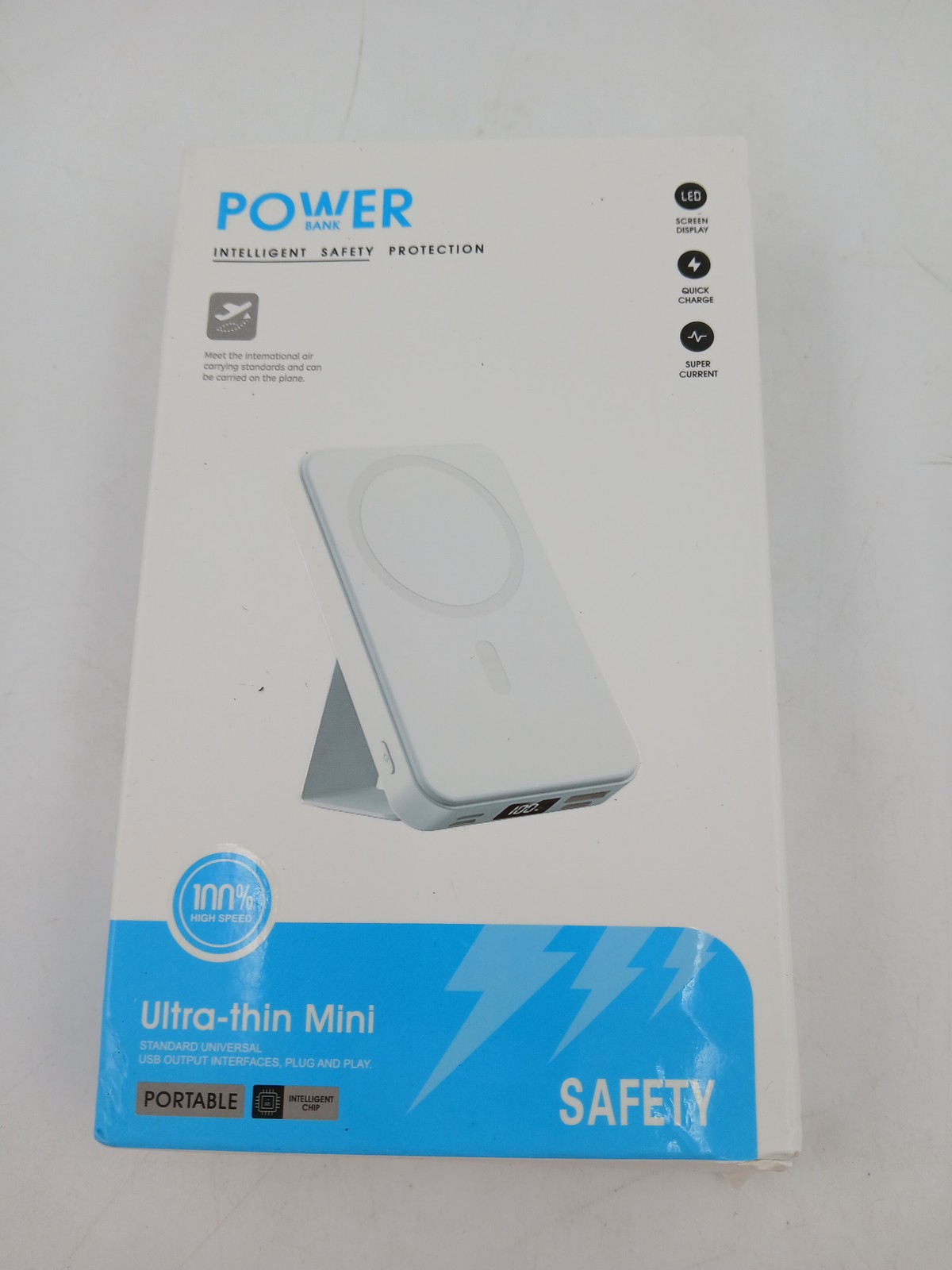 Ultra-thin Mini Power Bank Portable Quick Charge LED Display Super Current Safe