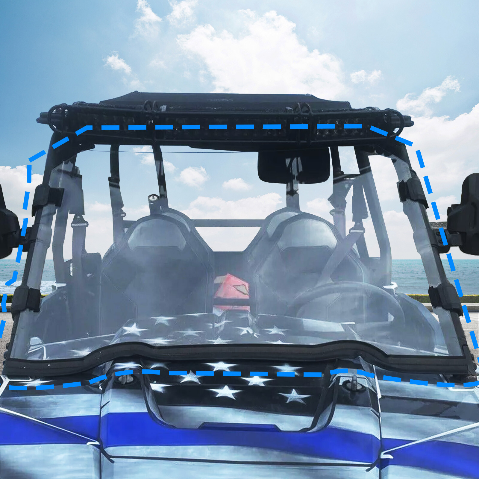 UTV Clear Full Windshield for 2014-2021 Polaris RZR 900 S RZR 1000 RZR XP TURBO