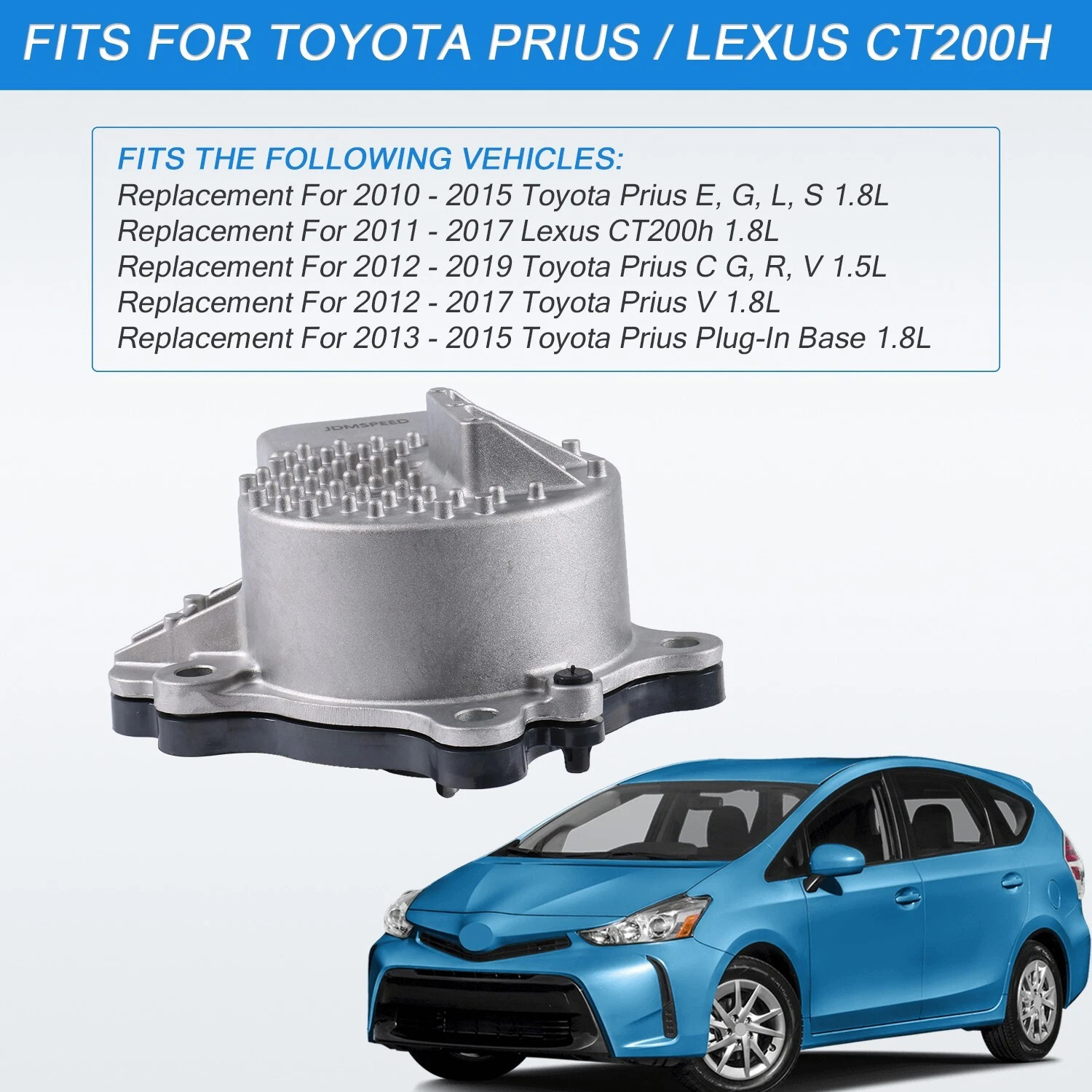 Electric Water Pump for 2010-2019 Toyota Prius Lexus CT200h 1.5L 1.8L 161A029015