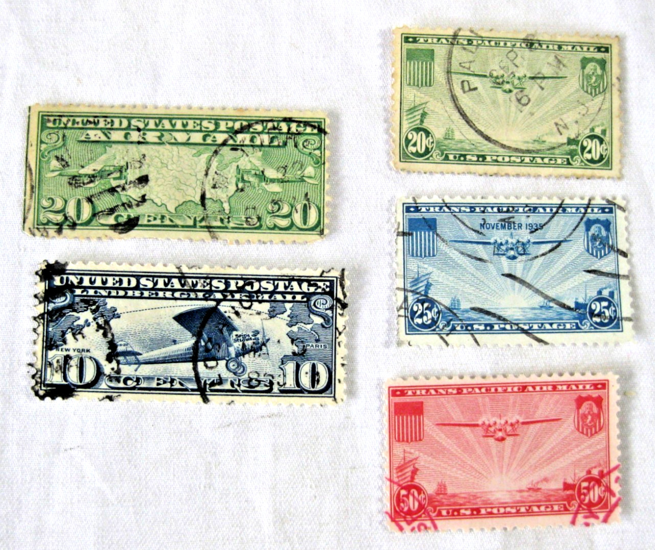 USA Stamps Early Air Mail Lot 1918-1937 Nice Used