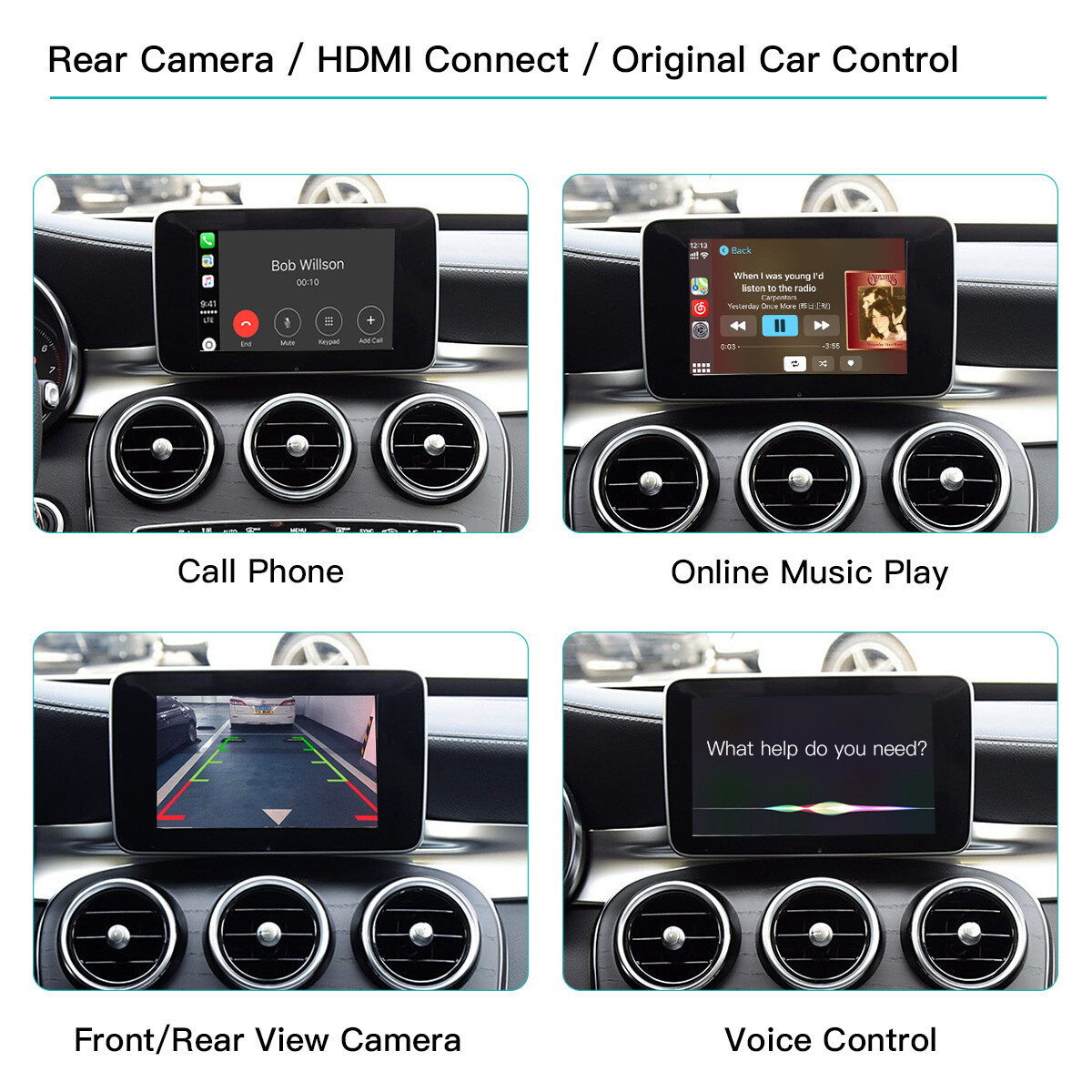 Wireless CarPlay Android Auto Module For Mercedes Benz NTG5.0 GLC X253 2015-2018