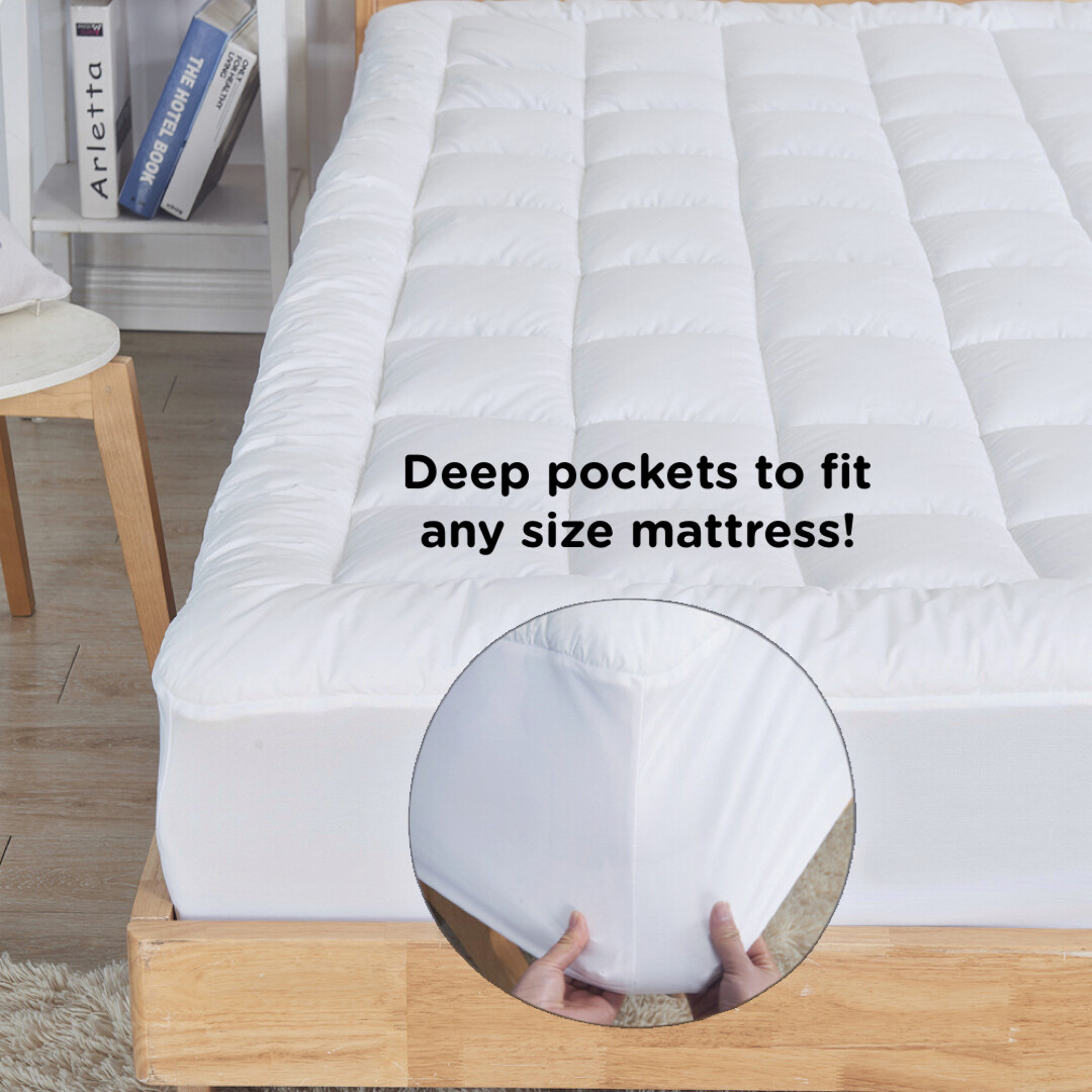 Sacred Thread Mattress Pad, Cooling Mattress Topper w/ 18 Inch Pockets