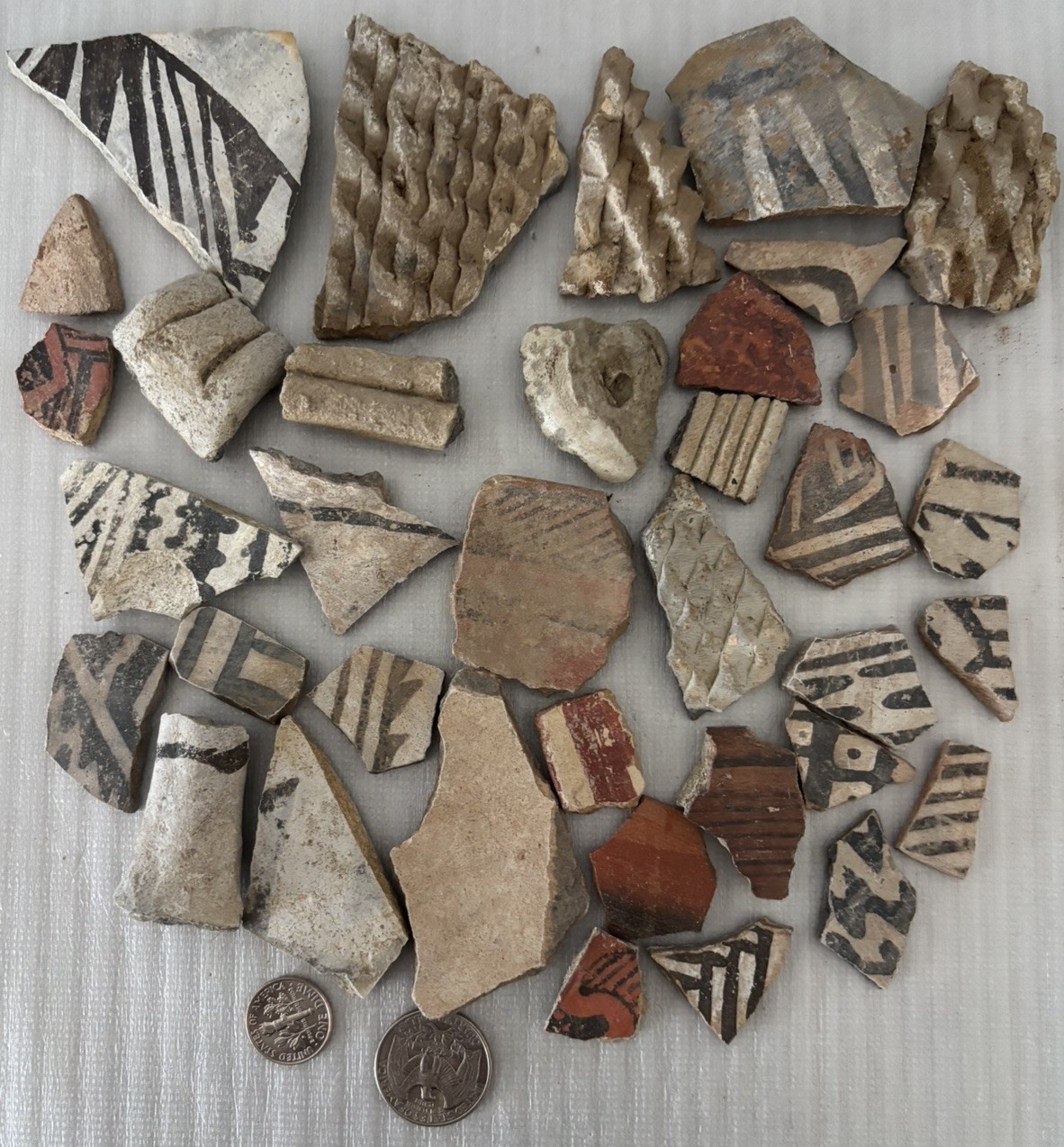 30+ Ancient Anasazi Native American Pottery Shards Arizona L10-C FREE SHIP