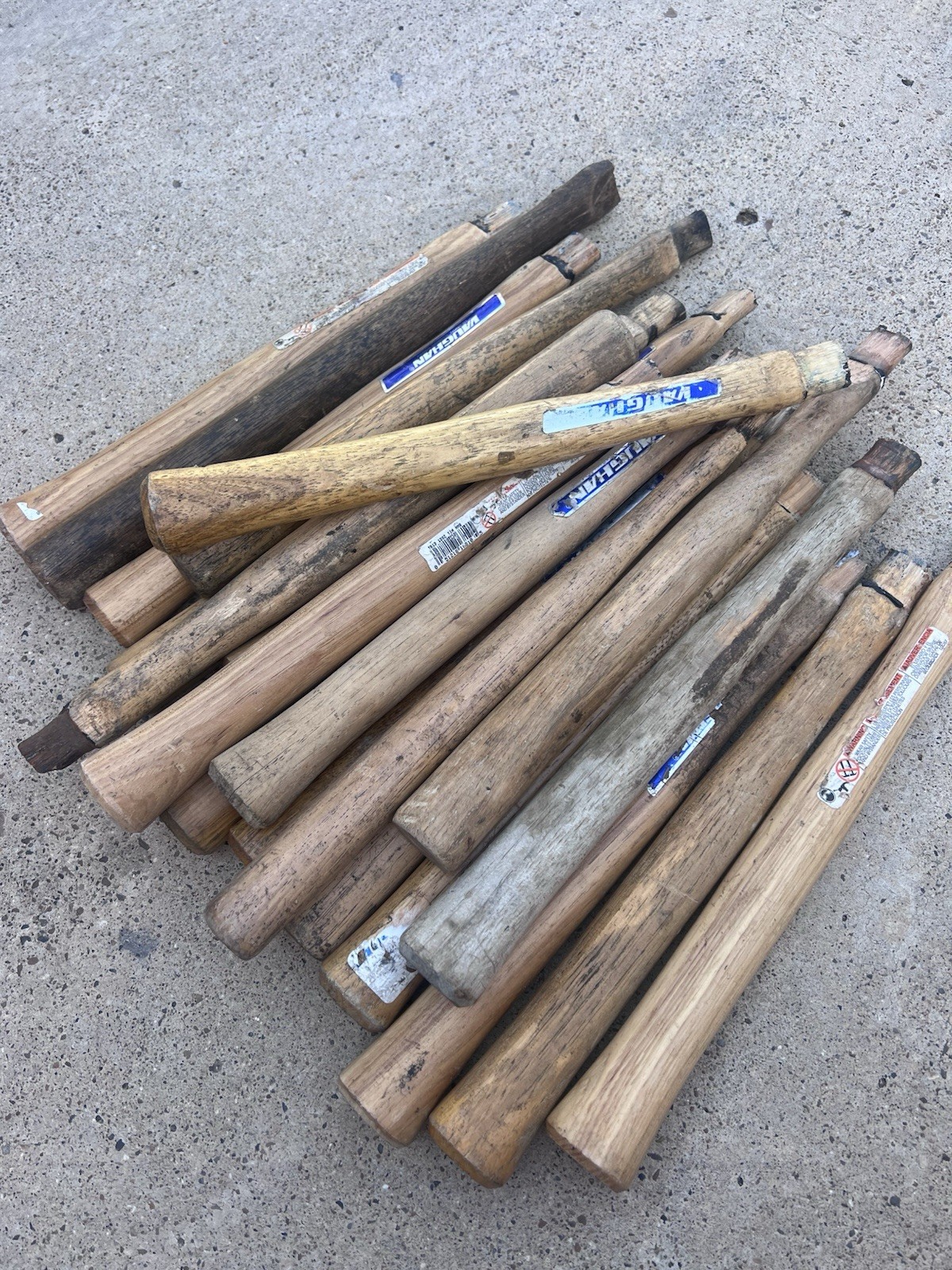 LOT of 4 Used Vaughan 12-14in Handles, Wood Turning, Repurposing, Crafting