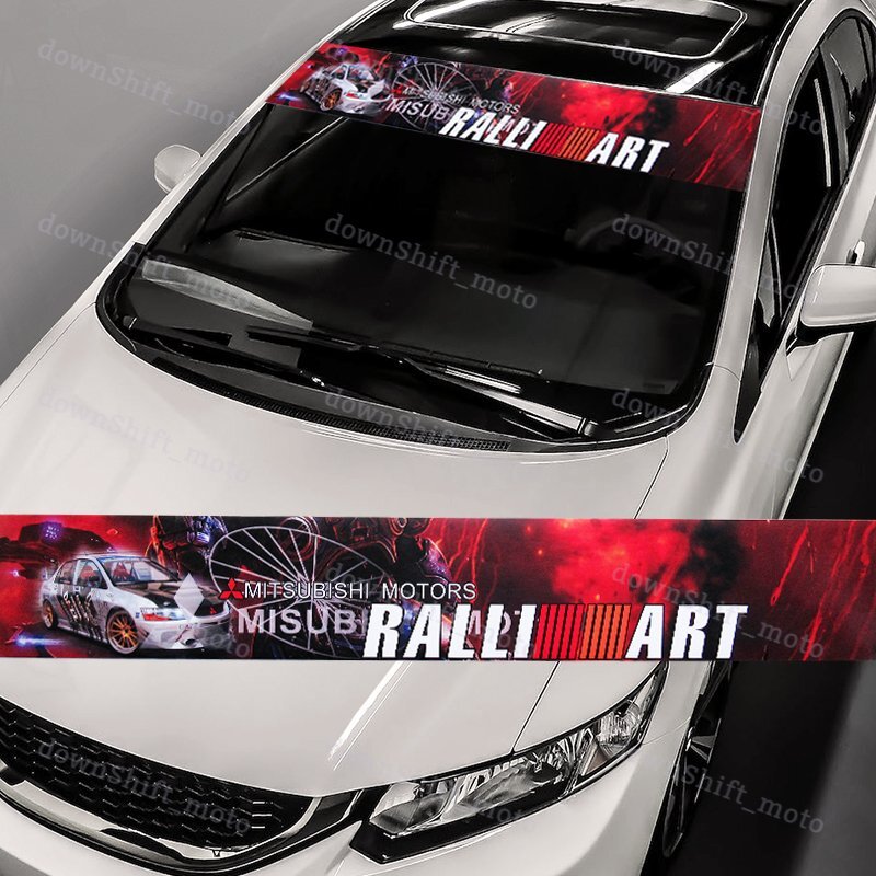 Front Window Windshield Vinyl Banner Decal Sticker For Mitsubishi EVO RALLIART