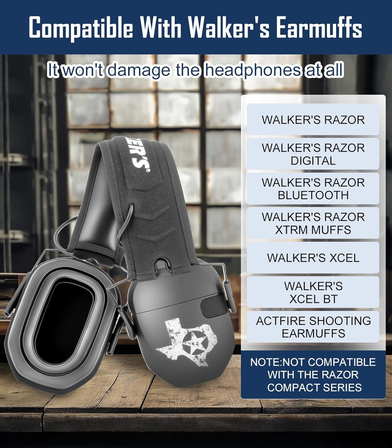 Upgraded Gel Ear Pads for Walker's Razor Earmuffs, Comfortable Black-1PACK