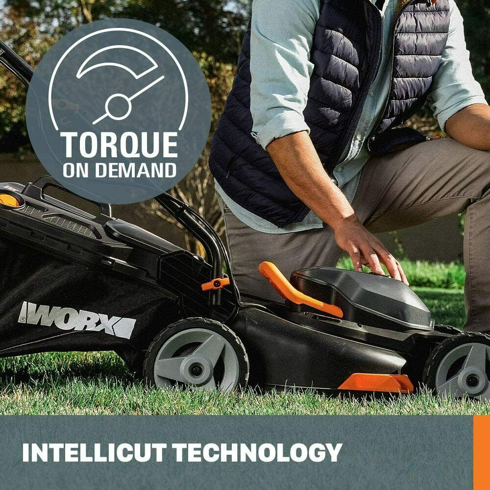 WG911 WORX 40V 17" Cordless Lawn Mower & 20V 12" Cordless Grass Trimmer & Edger