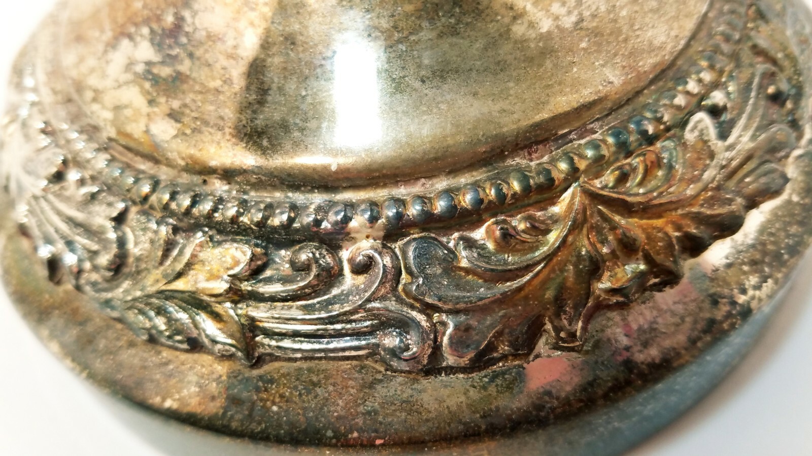 Candlestick Crown Stamp Cottage Core Silver Plated Victorian