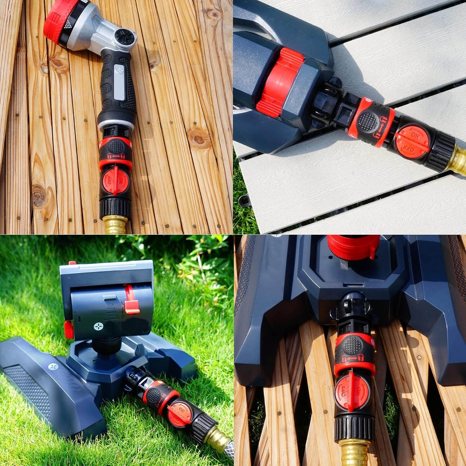 Kit de conexión rápida con válvula de cierre y bloqueo de agua, adaptadores y ac