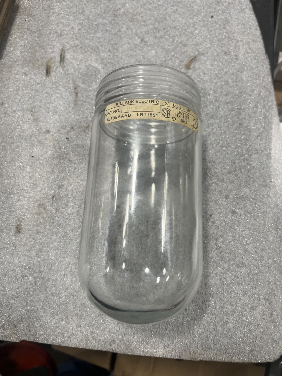 NEW  Killark Clear Glass Globe Model VCG-100 For Vapor Tight Light Fixture