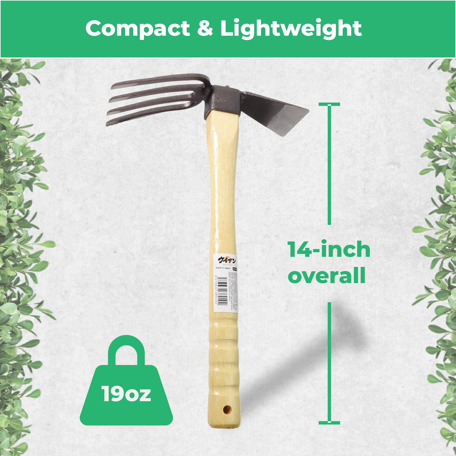 KUISUN Japanese Dual Sided Garden Cultivator – Handcrafted Garden Hoe & Tiller