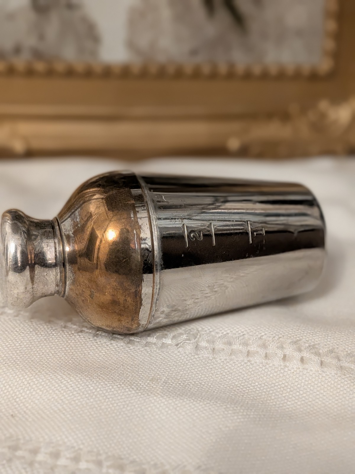 Collectible Napier Silverplate Two Tone Personal 3 Oz Cocktail Shaker circa 1930