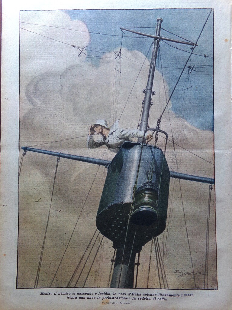 La Domenica del Corriere 12 May 1918 WW1 Piave America Waterloo Raimondi Navi