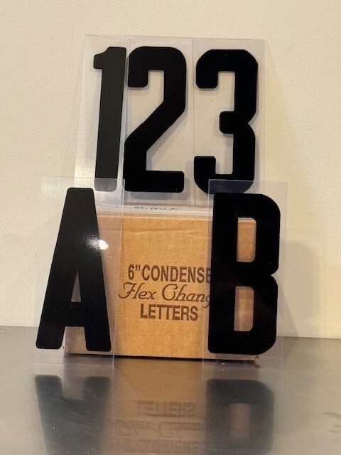 All Black 6" Flex Changeable Letters set 4 Portable Signs 250ct.