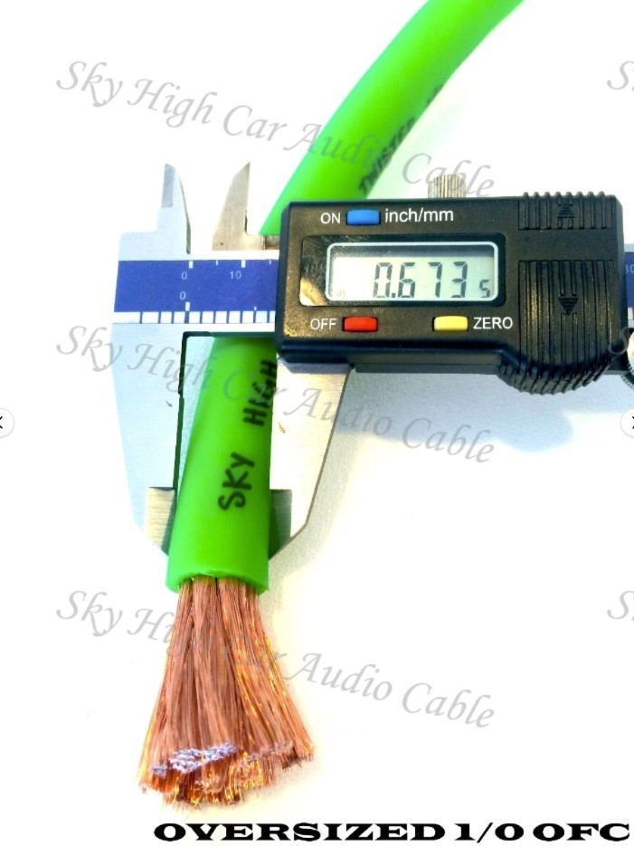 50 ft OFC 1/0 Gauge ORANGE Oversized Power Ground Wire Sky High Car Audio
