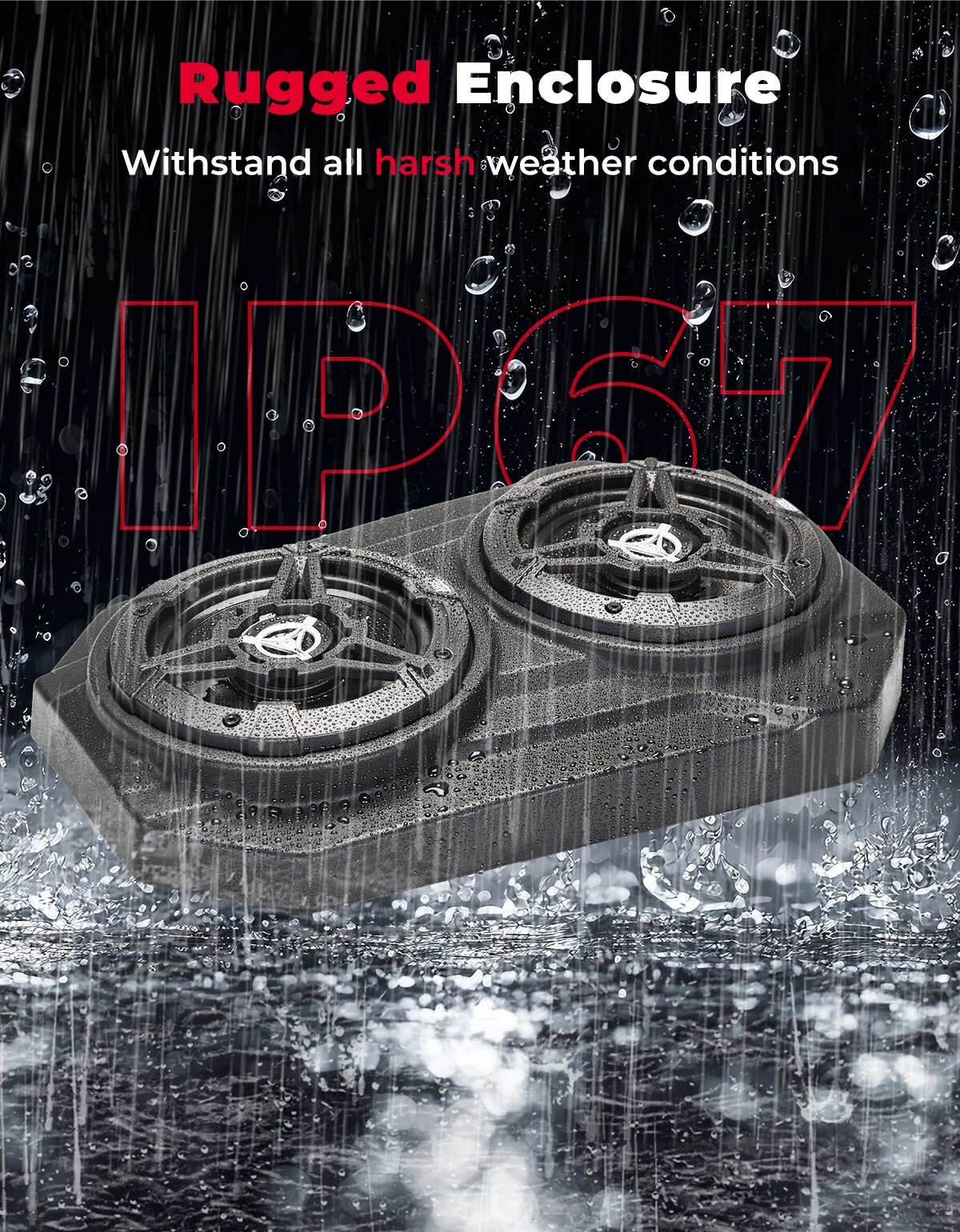 Bluetooth 6.5" 4 Speaker Overhead Stereo UTV Golf Cart Audio Sound Bar System