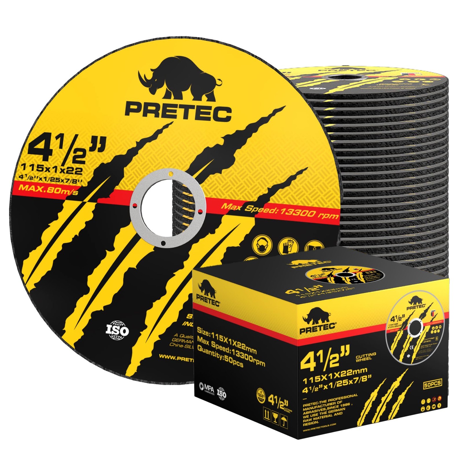 55 PACK Cut Off Wheels 4-1/2" Metal & Stainless Steel Angle Grinder Cutting Disc