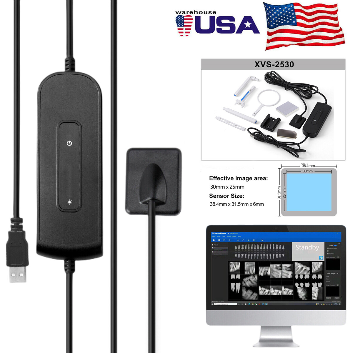 Soft Dental Digital Rayos X Sensor Intra-oral Imaging System 1.5 for Adults