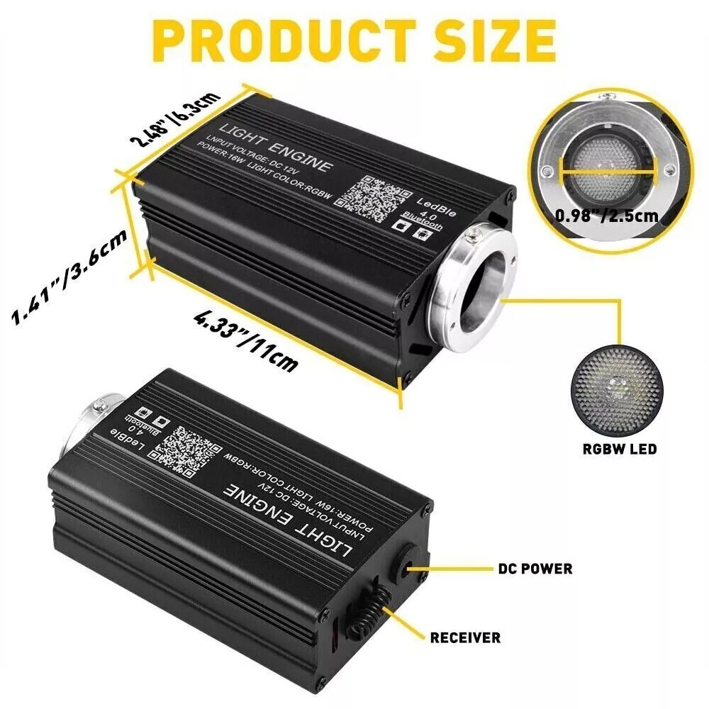 1000PC Car Home Headliner Star Light Kit Roof Twinkle Ceiling Lights Fiber Optic