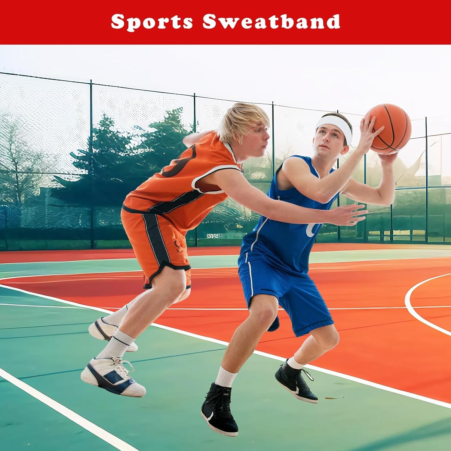 6pack Sports Headband Yoga Gym Sweatband Women Men Hair Bands Head Sweat Band