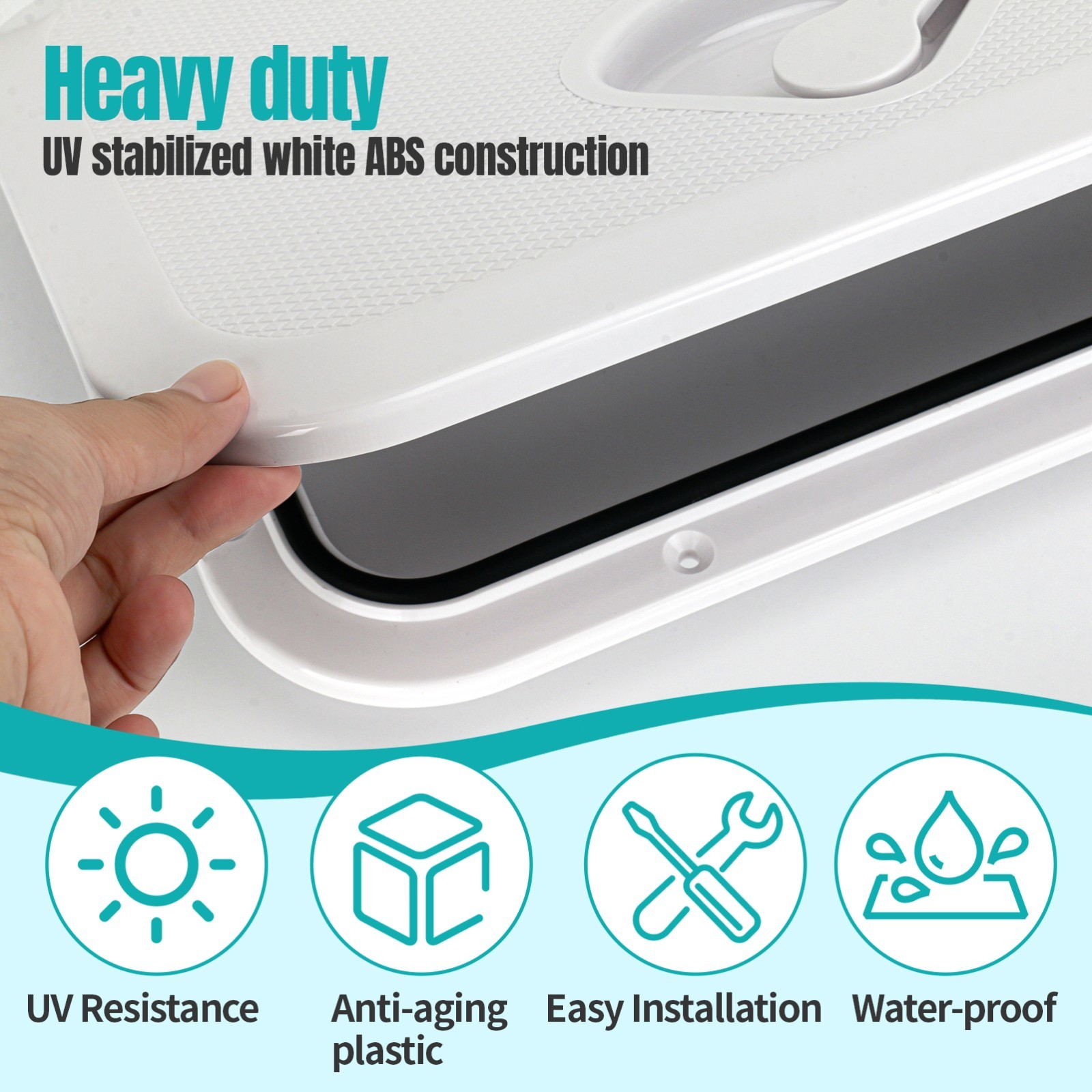 2X Marine Deck Hatch 15" White Rectangle Boat Hatch Lid &Cover 180 Degree Open