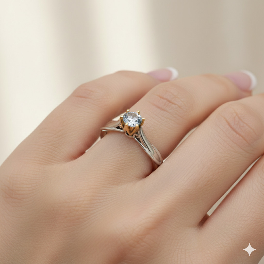 Real 925 Sterling Silver Solid for Women Moissanite Ring Wedding Engage