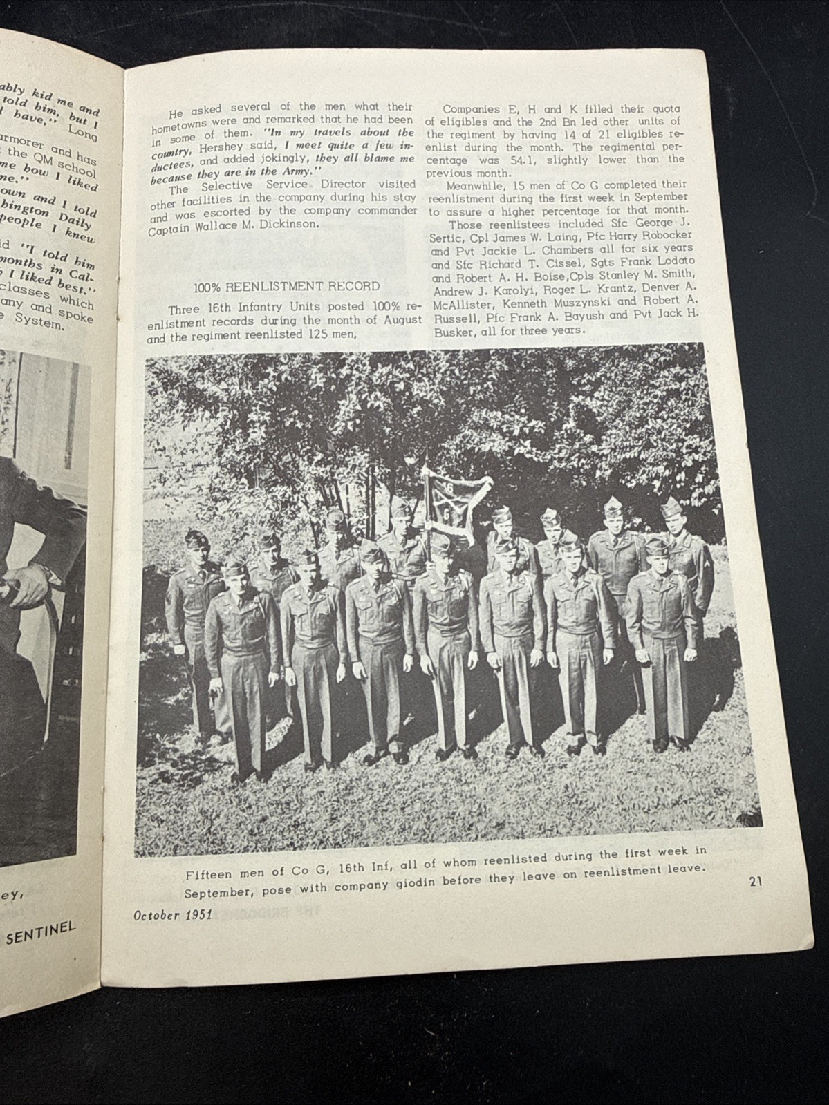 Vintage 1st Infatnry Division Bridgehead Sentinal Oct. 1951 booklet Big Red One