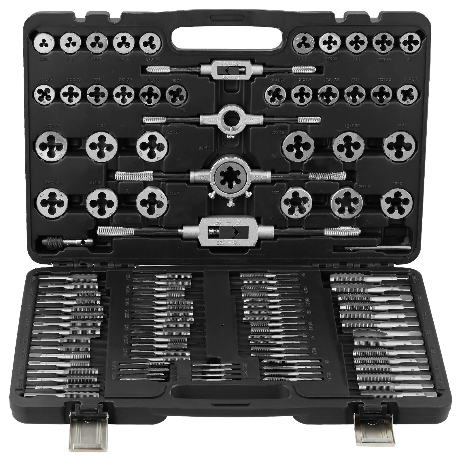 VEVOR Tap and Die Set 110Pcs Metric Size M2 to M18 Bearing Steel Threading Tool