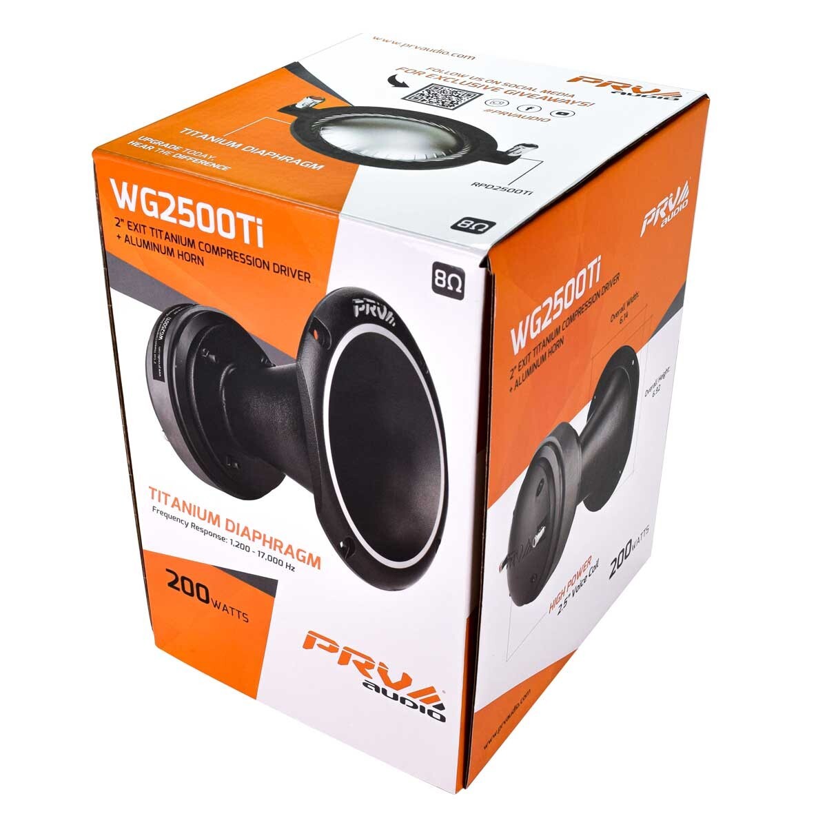 PRV Audio WG2500Ti 2" Titanium Compression Driver + WG14-50CR Horn Pro 200 Watts