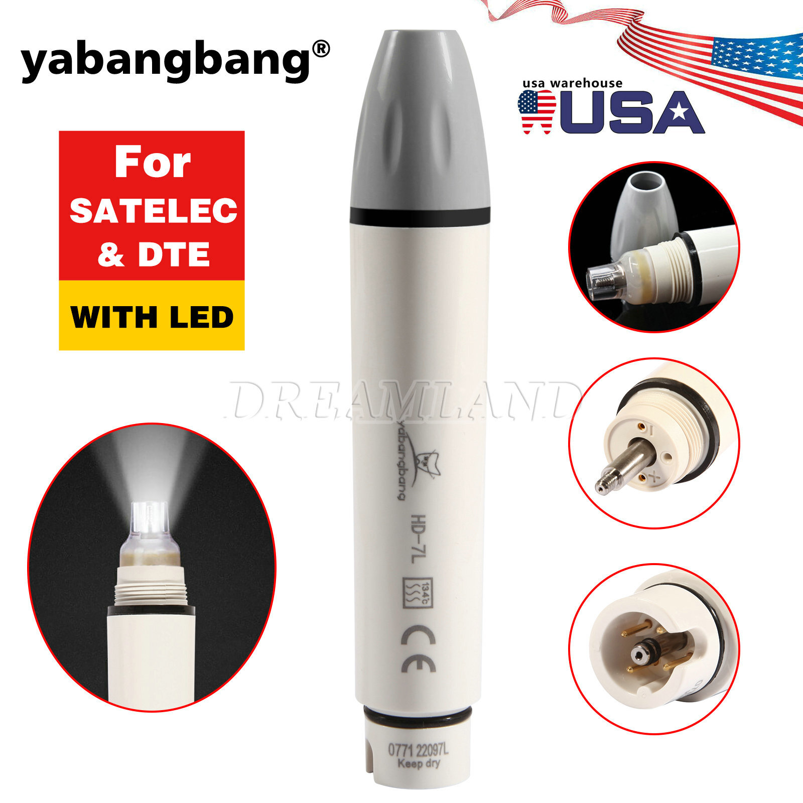 Dental Scaler Handpiece HD-7L for Ultrasonic Scaler DTE D5 D7 LED